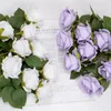 Dekorative Blumen 250 cm/Los Seidenrosen Efeus Vine mit grünen Blättern für die Hochzeitsdekoration gefälschte Blatthänge Girlande künstlich