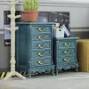 1/12 Dollhouse Miniature Bedroom Bedside Table Storage Three/Five Layer Drawer Cabinet Model DIY Doll House Decor Accessories