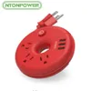 NTONPOWER 오리지널 트래블 파워 스트립 USB 확장 코드 휴대용 스마트 소켓 크리스마스 선물을위한 레드 도넛 1964175