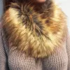 Luxo Faux Fox Sur Shawl Furry Sconhes Winter Wrap Wrap mais quente forma de pêlo de colarinho de colarinho de colarinho para mulheres casaco