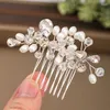 Hair Clips Crystal Pearl Comb Clip Band For Women Bride Rhinestone Wedding Bridal Accessories Jewelry