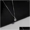 Jewelry Pouches Bags Synthetic Moissanite Zircon Water Drop Necklace Female Summer Design Sense Geometric Clavicle Delivery Packing Di Dhkhf