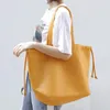 Bag Korean Version Simple Large Capacity Single Shoulder Net Red Same Pure Color Handbag Casual Fashion Yellow Strap Women's