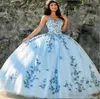 Ciel bleu quinceanera robes appliques perles scoop cou 2020 princesse robe de bal douce 16 tulle princesse bal robe robe de fête 3459322