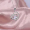 Colliers de pendentif limemjee bijoux de mode incrusté perle creux amour collier zircon complet pour femmes luxe namour charme d'anniversaire cadeau