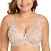 Dames kant pure peined underwire volledige dekking niet-geveed plus size minimizer bra 36 38 40 42 44 dd e f g h i