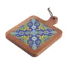 Table Mats Japanese-style Solid Wood Retro Tiled Dining Mat Thermal Insulation Anti-scald Casserole Large Pot