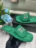 2024 Designer Slides Sandales de luxe Femmes sur la piscine verte rose noir