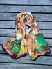 Ny van Gogh Oil Målning Silk Scarf Women Designer Vase With Sunflower Shawl Long Bandana Foulard Femme Soft Hijab 180cm YD0865