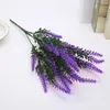 Dekorativa blommor Juldekoration Brudbukett Hushållsprodukter Artificial Purple Lavender Fake Plant for Wedding Home Garden