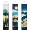 Tapestries Star Lake Mountain Arazzo verticale con nappa paesaggio albero di foresta lunga per decorazioni da parete camera da letto per la casa