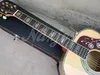 Giant Electric Guitar med solid gran, akustisk gitarr, naturlig abalon, ebenholts fingerplatta, flame beige, 43