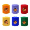 6pcs Sports Sweatbands Moisture Wicking Athletic Terry Cloth Kids Wristband For Football Tennis Basketball Running Gym Working