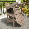 patio set 3 pcs Plastic wooden blacony chair and table garden furniture set folding chair for indoor outdoor leisure lounger