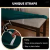 Chair Covers Stretch Velvet Bench Cover Elastic Dining Seat Protector Solid Color Piano For Bedroom Living Room Home Decor 1pc