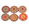 200pcs boutons en bois 15 mm25 mm motif de couleur mixte boutons de fleur ronds boutons vintage avec 2 trous pour coudre artisanat d'art bricolage déc. 7536171