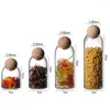 Storage Bottles Cork Stopper Glass Sealed Jar Coffee Beans Dried Fruit Box Kitchen Food Multigrain Creative Tea