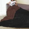 Blankets Minimalist Color Block Diagonal Brown And Black Dark Academia Trend Style Funny Fashion Soft Throw Blanket Art