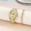 Montre-bracelets Luxury Gypsophile Gold Womens décontracté numérique avec des conceptions de diamants quartz ES Corloge cadeau en acier inoxydable 240409