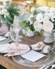 4/6 / 8pcs Pâques Bunny Plaid floral Table Napkins Tissu de mariée Party Party Test Festival Cuisine Dîner