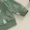 Roupas de roupas nascidas de calças do lado das meninas árvores de Natal moletom de árvore de Natal e ternos da cintura elástica