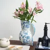 Vases Blue White Porcelain Chinese Style Living Room Originality Ikebana Arrangement Bottle TV Cabinets Home Decorations