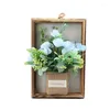 Frames 3D Artificial Flower Po Frame For Bouquet Carnation Plants Wooden Handmade Crafts Wedding Party Home Living Room Decoration