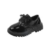 Sneakers Jungen Performance Lederschuhe Frühling und Herbst Neue 2022 Großbritannienstil Allmatch Black Children's Fashion Black Laceup einfach