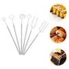 Dinnerware Sets Chocolate Fork Stainless Steel Tools Swirl Dippers Candy Making Supplies Marshmallows Cheese Fondue Forks Round Dipping