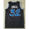 Vintage 34 Shaquille Oneal 32 Jerseys de basket-ball Shaq Neal jaune violet noir Stripe Ed Jerseyss Breathable Fans Cadeaux Men Kids