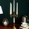 Candle Holders Nordic Wedding Holder Christmas Vintage Gold Burner Decorative Centerpieces Candelabros Home Decoration