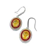 Boucles d'oreilles étalon européen et américain S925 Silver Little Red Livre rouge même diamant jaune 7 9 Design unique pour les femmes