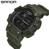 Montre-bracelets Sanda Top Brand Style classique Men Digital Watch Military Sports Montres Fashion Imperproof Electronic Wrist Shockproof