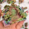 70g Natural Aura Rainbow Titanium Bismuth Quartz Cluster Cluster Stone Spécimens Vug Reiki Healing Mineral Rock Gemstone Decor