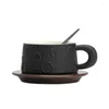 Tasses japonaises tasse de café Soucoupe en céramique tasse haute apparence de cratère de cratère à la maison petit déjeuner