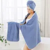 Towel Coral Velvet Bath Shower Cap Three Piece Set Thickened Absorbent Soft And Lint Fast Drying Towels For Body