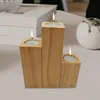 Candle Holders Wooden Base Durable Modern Practical Candlestick Retro For Bathroom Dining Room Celebration Desk Farmhouse