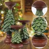 Bandlers Creative Resin Christmas Tree Holder Figurines décorations Candlestick Craft Home Interior Living Room Decor