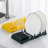 Multi-use Bowl Dish Lid Holder Storage Drain Racks Multi Card Position Plate Dish Knife Storage Kitchen Cookware Organization1. For kitchen countertop organization