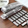 Brosses Détch agrafeuse transparente + 1000pcs Metal 12 # 24/6 Staples Rose Sier Set Office Accessories Stationnery Stationery Lianding Supply