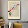 Banksy Street Graffiti Art Print Banksy Street Art Stencils Book Poster Room Gift Wall Decor Dictionary Art Art Pintura de parede