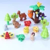 Grands blocs de construction agrippe accessoires des animaux de ferme bloquer le poulet canard chien insectes insectes brique assemblage toys enfants cadeau