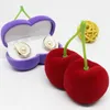 Fruit shape Gift Wrap Jewelry Boxes Cute Cherry orange Strawberry Flocking Ring Case Earring Ear Stud Cases Gifts Container Display Jewelry-Box T9I002609