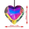 Estatuetas decorativas de 45 mm de cristal transparente feng shui lâmpada bola coração prismas pingente suncatcher lustre arco -íris mark party home diy