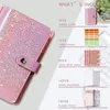 A6 PU Leather Notebook Budget Binder Planner Personal Money Organizer, with 12 Budget Sheets 12 Zipper Envelopes and 4 Stickers