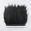 1yards de penas de avestruz preto fofas GRAVAS BANDA LATERAL 10-15cm Largura adequada para saias/vestidos/vestuário artesanato DIY PLUMAS