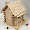 Nouveaux oiseaux en bois Nest Box Nouveau bricolage Breeding Parrot Casqueurs avale nid extérieur toit en bois House Hounding Hanging Decoration