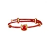 Länkarmband söta drakeserier röda agatarmband för kvinnors ljus lyxår rep handgjorda smycken