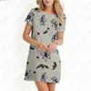 Casual Dresses Fashion Spring/Summer Women's Dress Starry Sky landskap tryck strand kjol pendlare rund hals kort ärm a-line