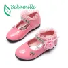 Tênis tênis tamanho 2137 sapatos de couro feminino primavera flor flor kids princes sapatos sapatos de salto plano